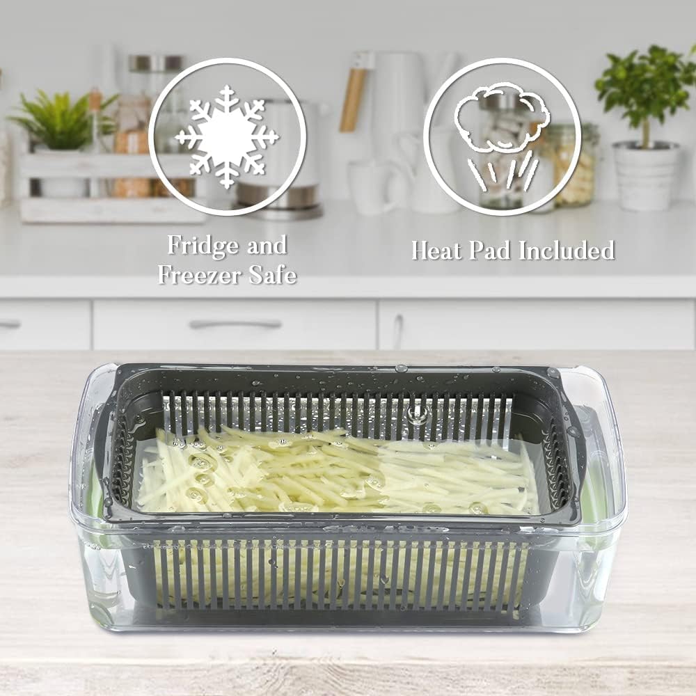 SGAONSN 22 in 1 Vegetable Chopper, Kitchen Mandoline with 1.2L Container & Draining Basket,Vegetable Chopper Onion Chopper & Dicer |Spiralizer, Lemon Squeezer, Egg Seperator - Ultimate Kitchen Gadget - Amazing Gadgets Outlet