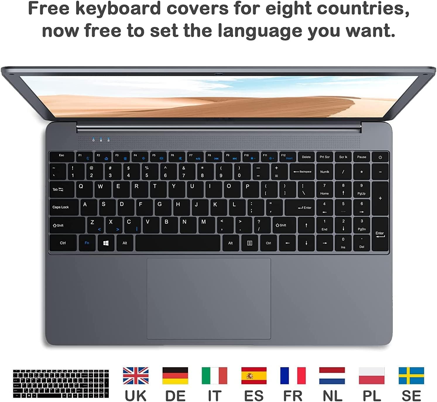 SGIN 15.6 Inch Laptop 12GB RAM 512GB SSD, 1080P FHD Celeron N5095 Up to 2.8GHz, 180° Open Angle, PC Notebook with Dual Band WiFi, 2xUSB 3.0, Keyboard Film in Eight Languages - Amazing Gadgets Outlet