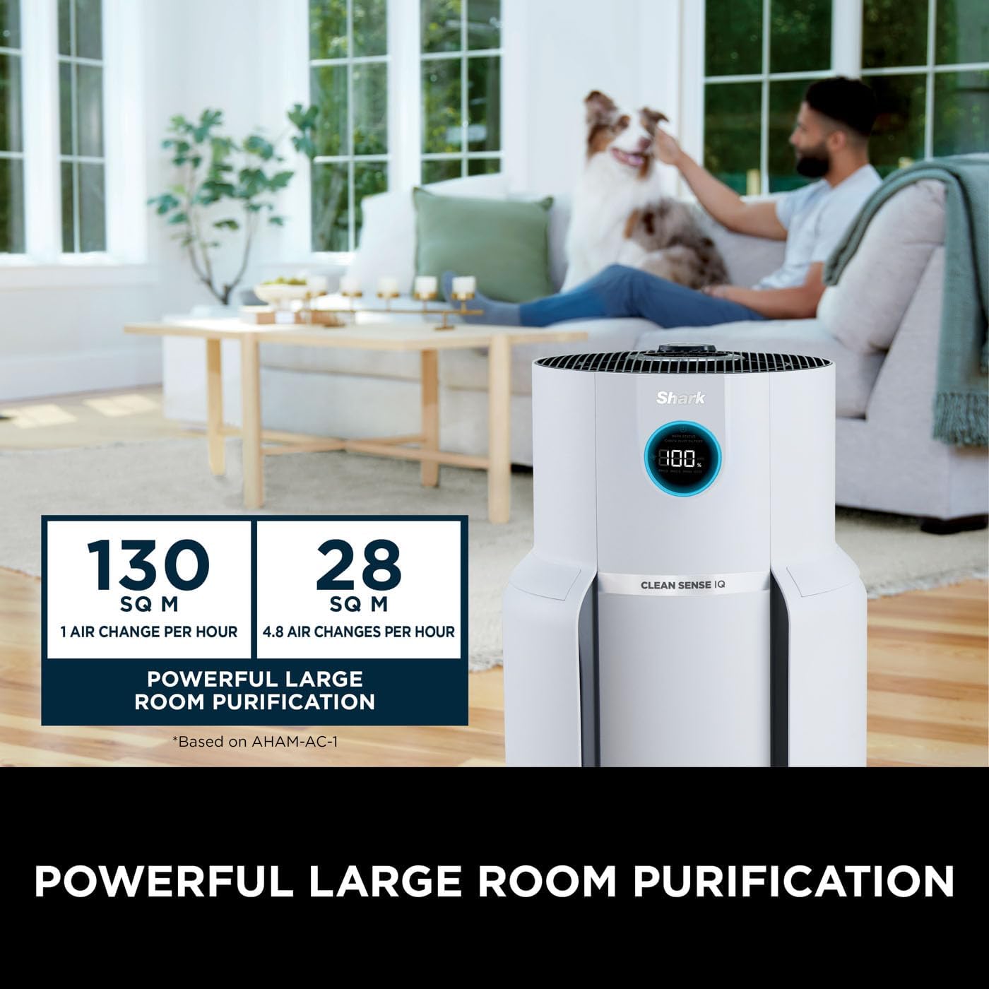 Shark NeverChange5 Air Purifier MAX for Home, Large Room Coverage 130sqm, 5 - Year HEPA Filter Traps 99.97% of Allergens including Dust, Pollen, Pet Dander, Auto Mode, Quiet, LED Display, White HP300UK - Amazing Gadgets Outlet