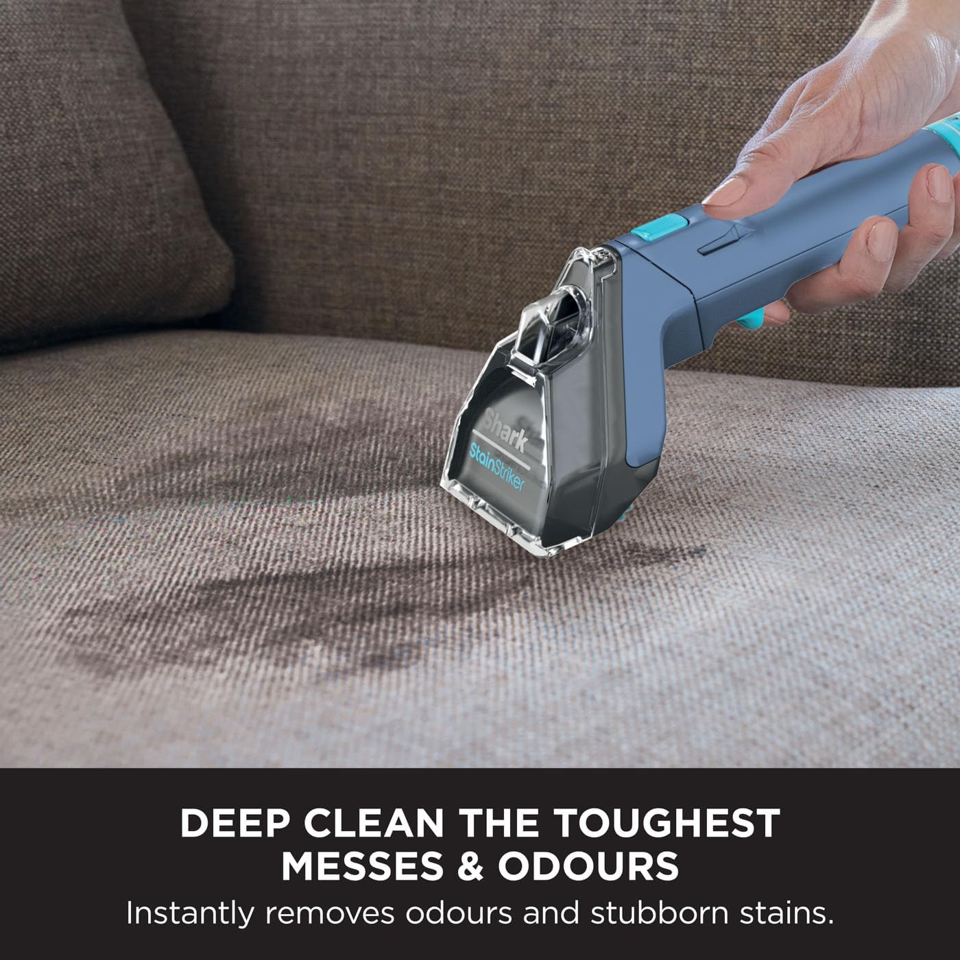 Shark StainStriker Stain & Spot Cleaner with Tough Stain, Crevice & Hose - Cleaning Tools, 2x Bespoke Cleaning Formulas Remove Stains, Odours, Dirt & Grime, Lightweight, 450W, Blue, PX200UK - Amazing Gadgets Outlet