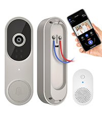 SHARKPOP 1080p Video Doorbell Camera Wireless with 2 - Way Audio, Ring Chime Included, Smart Human Motion Detection, HD Night Vision, Cloud Storage, Easy Installation, Real - Time Alerts for Home Security - Amazing Gadgets Outlet