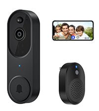 SHARKPOP 1080p Video Doorbell Camera Wireless with 2 - Way Audio, Ring Chime Included, Smart Human Motion Detection, HD Night Vision, Cloud Storage, Easy Installation, Real - Time Alerts for Home Security - Amazing Gadgets Outlet