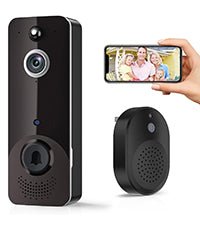 SHARKPOP 1080p Video Doorbell Camera Wireless with 2 - Way Audio, Ring Chime Included, Smart Human Motion Detection, HD Night Vision, Cloud Storage, Easy Installation, Real - Time Alerts for Home Security - Amazing Gadgets Outlet