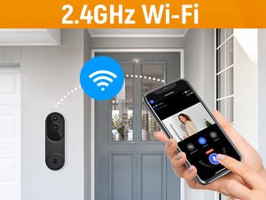 SHARKPOP 1080p Video Doorbell Camera Wireless with 2 - Way Audio, Ring Chime Included, Smart Human Motion Detection, HD Night Vision, Cloud Storage, Easy Installation, Real - Time Alerts for Home Security - Amazing Gadgets Outlet