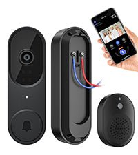 SHARKPOP 1080p Video Doorbell Camera Wireless with 2 - Way Audio, Ring Chime Included, Smart Human Motion Detection, HD Night Vision, Cloud Storage, Easy Installation, Real - Time Alerts for Home Security - Amazing Gadgets Outlet