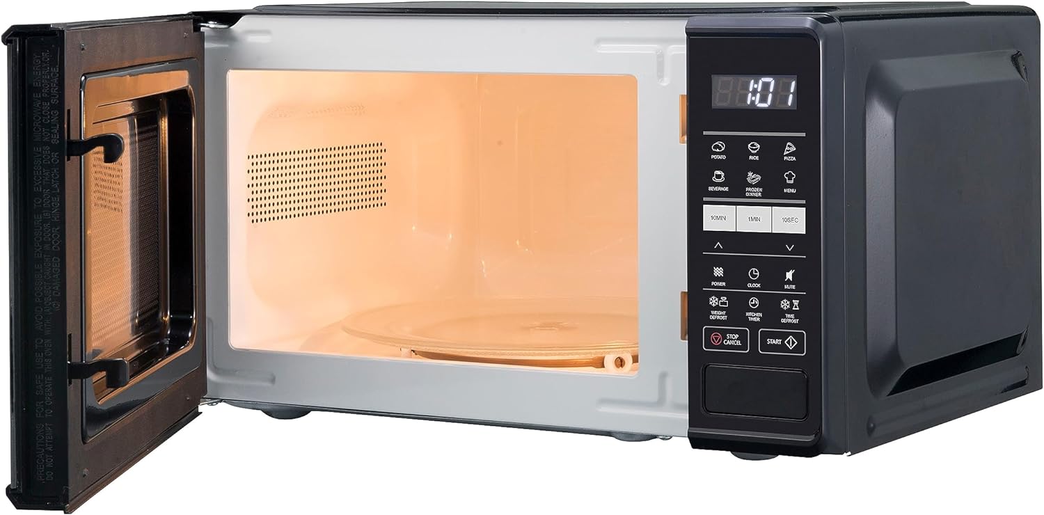 Sharp 17 Litre 700W Black Solo Digital Microwave with 10 Power Levels, 6 Auto Cook Settings, Defrost Function & Easy Clean, Digital Clock & Timer with Child Safety Lock, RS172TB - UK - Amazing Gadgets Outlet