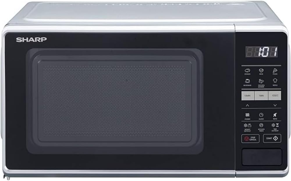 Sharp 17 Litre 700W Black Solo Digital Microwave with 10 Power Levels, 6 Auto Cook Settings, Defrost Function & Easy Clean, Digital Clock & Timer with Child Safety Lock, RS172TB - UK - Amazing Gadgets Outlet