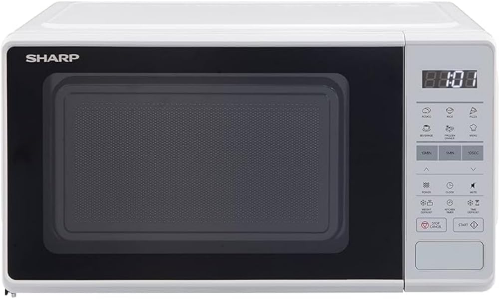 Sharp 17 Litre 700W Black Solo Digital Microwave with 10 Power Levels, 6 Auto Cook Settings, Defrost Function & Easy Clean, Digital Clock & Timer with Child Safety Lock, RS172TB - UK - Amazing Gadgets Outlet