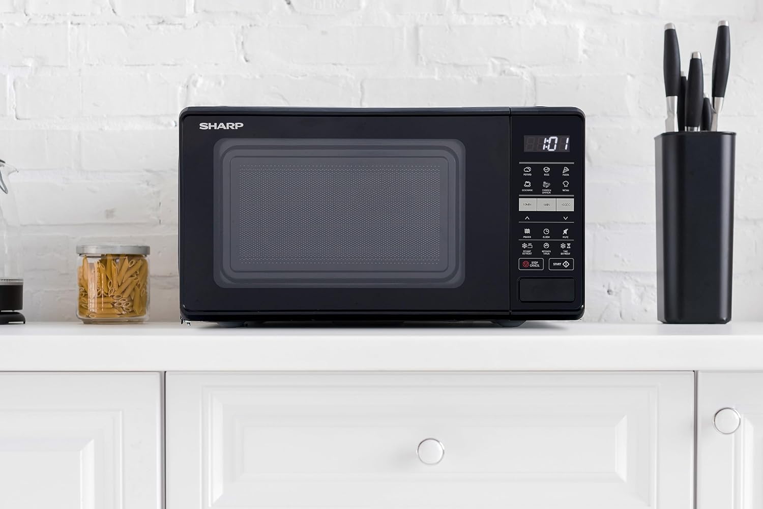 Sharp 17 Litre 700W Black Solo Digital Microwave with 10 Power Levels, 6 Auto Cook Settings, Defrost Function & Easy Clean, Digital Clock & Timer with Child Safety Lock, RS172TB - UK - Amazing Gadgets Outlet