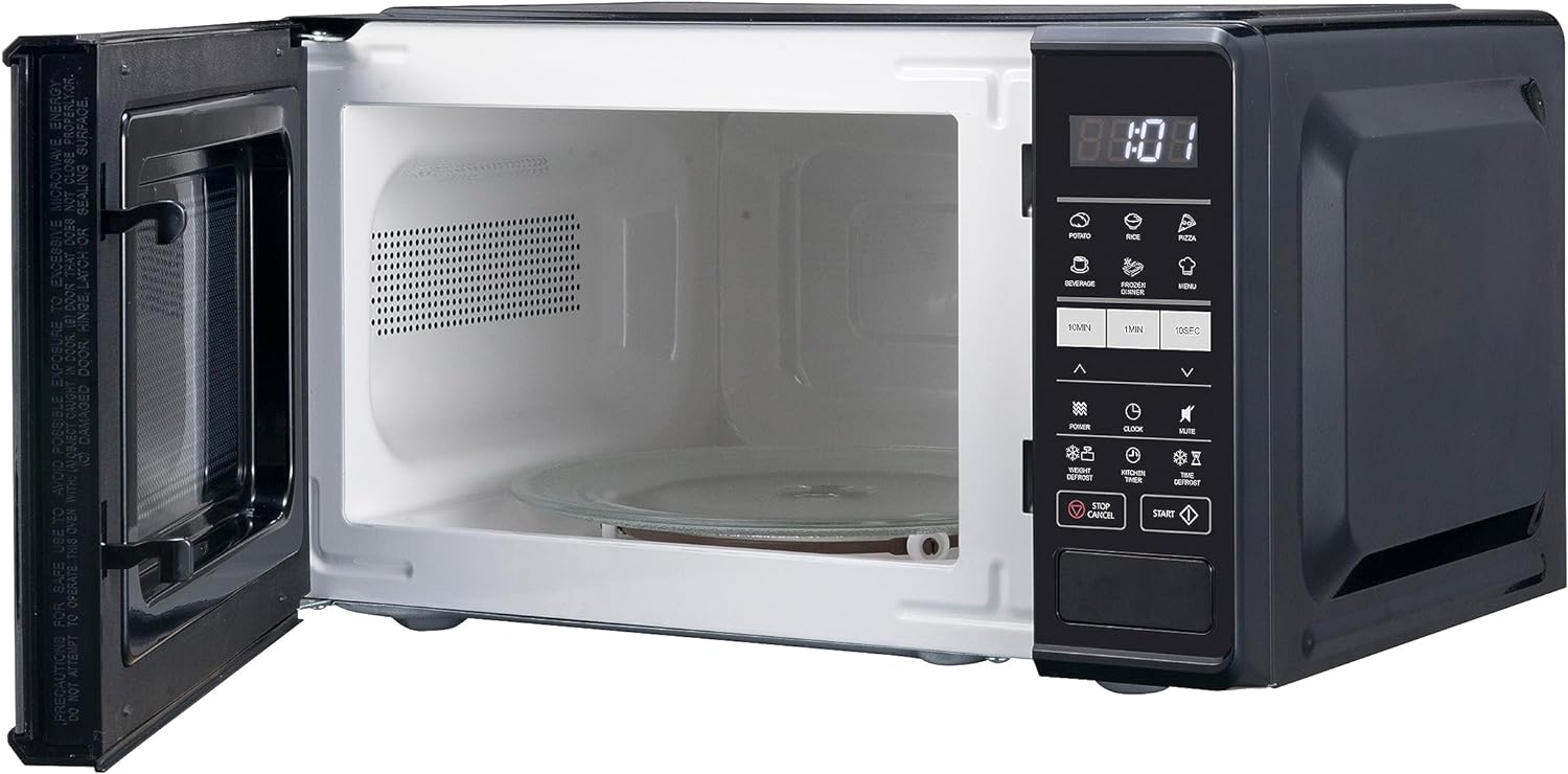 Sharp 17 Litre 700W Black Solo Digital Microwave with 10 Power Levels, 6 Auto Cook Settings, Defrost Function & Easy Clean, Digital Clock & Timer with Child Safety Lock, RS172TB - UK - Amazing Gadgets Outlet