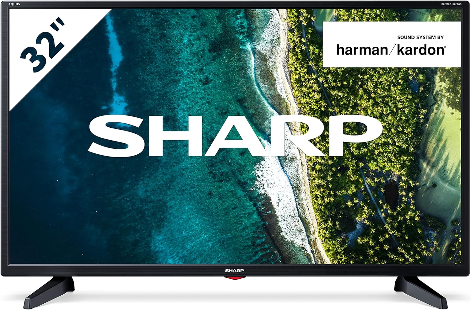 Sharp 1T C32BB3IE1NB 32 Inch TV, 720p, HD Display with Harman/Kardon Speakers, Dolby Digital Audio Decoder, 3 x HDMI Ports, 2 x USB Ports, Scart Socket and Freeview HD - Black - Amazing Gadgets Outlet