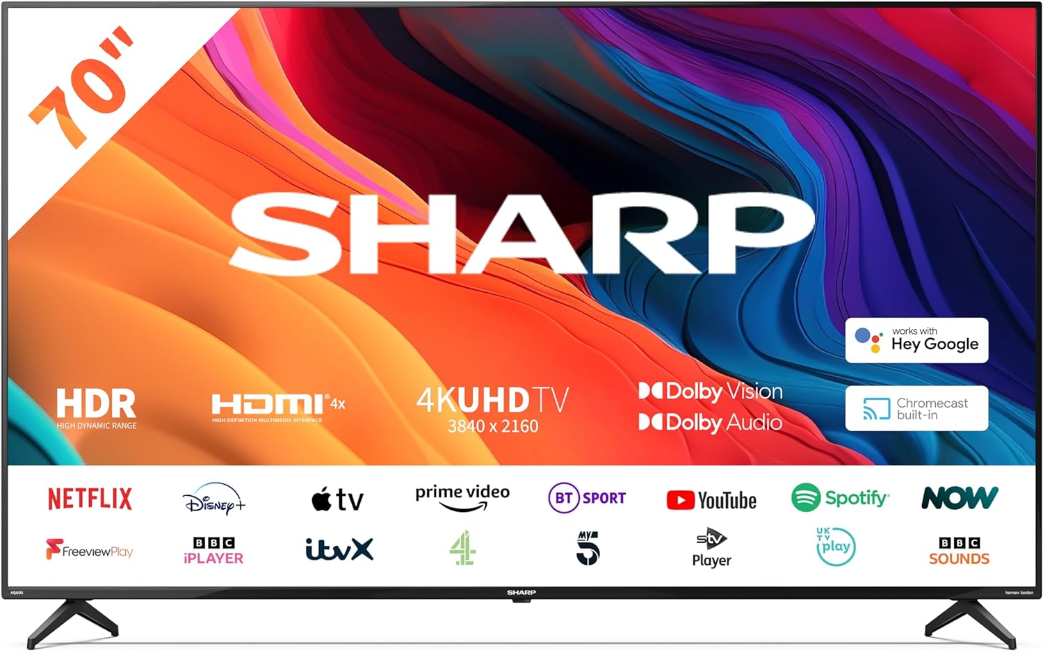 Sharp 24FH6KA 24 - Inch HD Ready Android TV™ in Black with Active Motion 400, Chromecast, Google Assistant, Freeview Play, DTS Virtual:X, Pre - Installed Apps, 3x HDMI & 2x USB   Import  Single ASIN  Import  Multiple ASIN ×Product customization - Amazing Gadgets Outlet