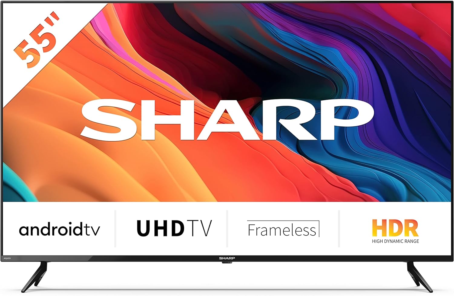 Sharp 2T - C40FH6KL2AB 40 - Inch 2022 FHD Android Smart Frameless LED TV with Freeview Play, 1080p, Dolby Digital, Google Assistant, HD Tuner, Chromecast built - in, 3x HDMI, 2 x USB & Bluetooth – Black - Amazing Gadgets Outlet