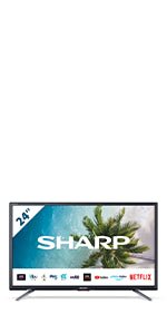 SHARP 32BB2I 32 - Inch 720p HD Ready LED TV with Freeview Tuner, SCART, USB & 3 x HDMI – Black - Amazing Gadgets Outlet