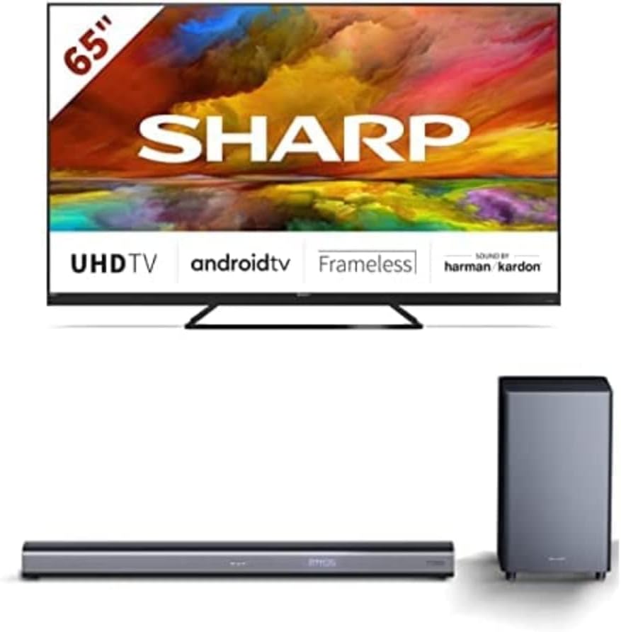 SHARP 4T - C50EQ3KM2AG 50 - Inch 4K UHD Quantum Dot Frameless Android Smart TV with Freeview HD, Google Assistant, Chromecast, 4 x HDMI, 2 x USB & Bluetooth, QLED TV – Black   Import  Single ASIN  Import  Multiple ASIN ×Product customization G - Amazing Gadgets Outlet