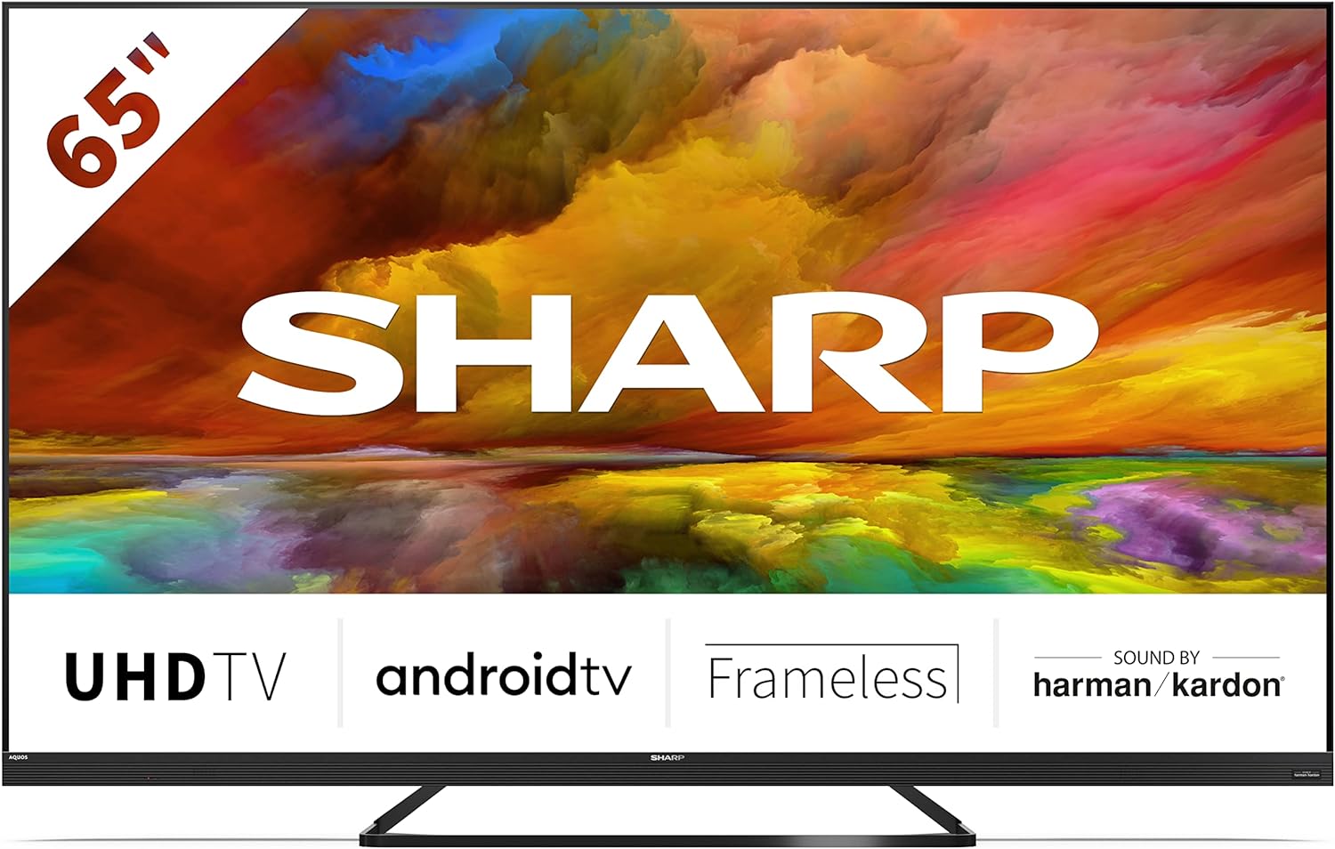 SHARP 4T - C50EQ3KM2AG 50 - Inch 4K UHD Quantum Dot Frameless Android Smart TV with Freeview HD, Google Assistant, Chromecast, 4 x HDMI, 2 x USB & Bluetooth, QLED TV – Black   Import  Single ASIN  Import  Multiple ASIN ×Product customization G - Amazing Gadgets Outlet