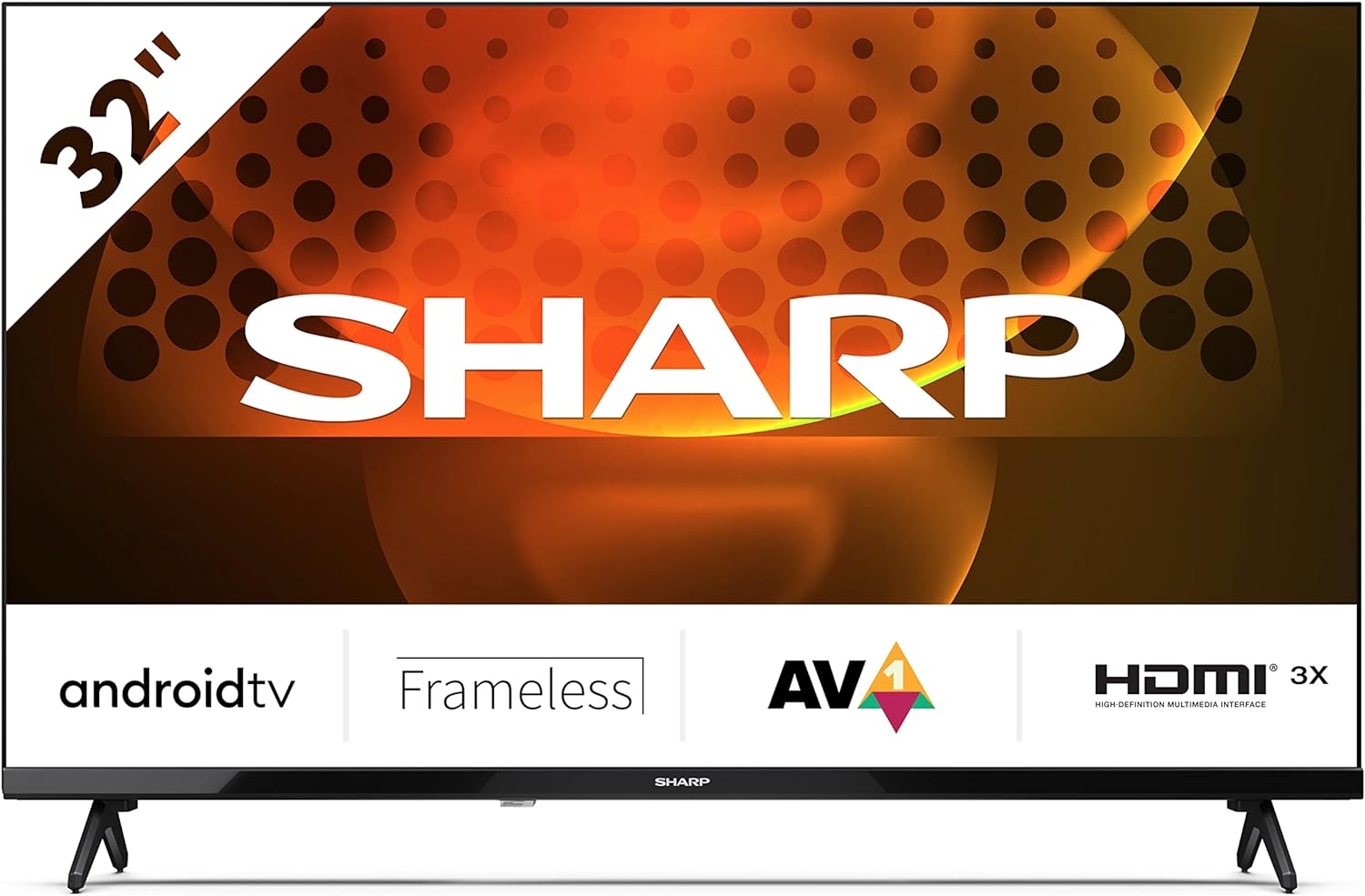 SHARP 4T - C50FL6KL2AB 50 Inch Smart TV 4K LED TV Unit with Google Assistant Hub, Freeview Play & Chromecast Device Built In, Android TV, UHD Frameless Television, 3x HDMI & 2x USB Bluetooth TV – Black - Amazing Gadgets Outlet