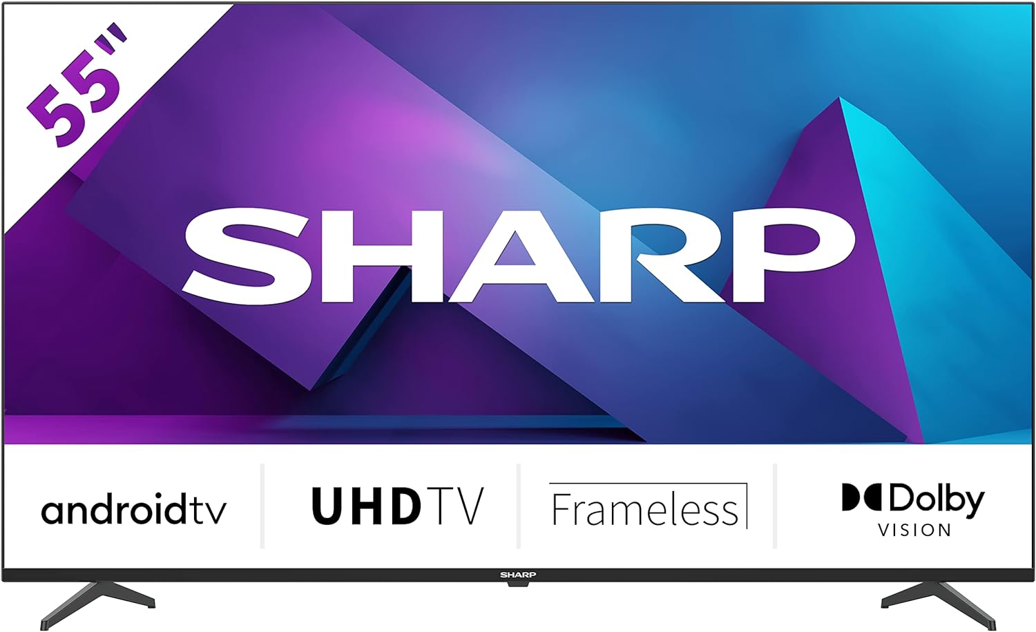 Sharp 4T - C50FN6KL2AB 50 - Inch 4K Android Smart TV, Frameless UHD HDR with Google Assistant, HDMI 2.1 with eARC, Dolby Vision, Chromecast Built - in, Bluetooth, Freeview Play & Wireless Streaming – Black   Import  Single ASIN  Import  Multiple ASIN × - Amazing Gadgets Outlet