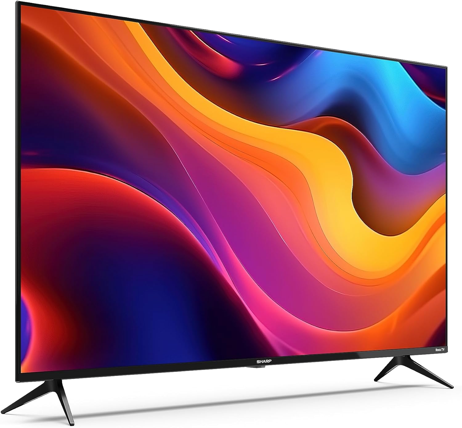 SHARP 55FJ6K 55 - Inch 4K UHD Smart Roku Frameless LED TV in Black with Active Motion 400, Dobly Vision, HDR10 + HLG Support, Freeview Play, Pre - Installed Apps, 3x HDMI & 2x USB - Amazing Gadgets Outlet