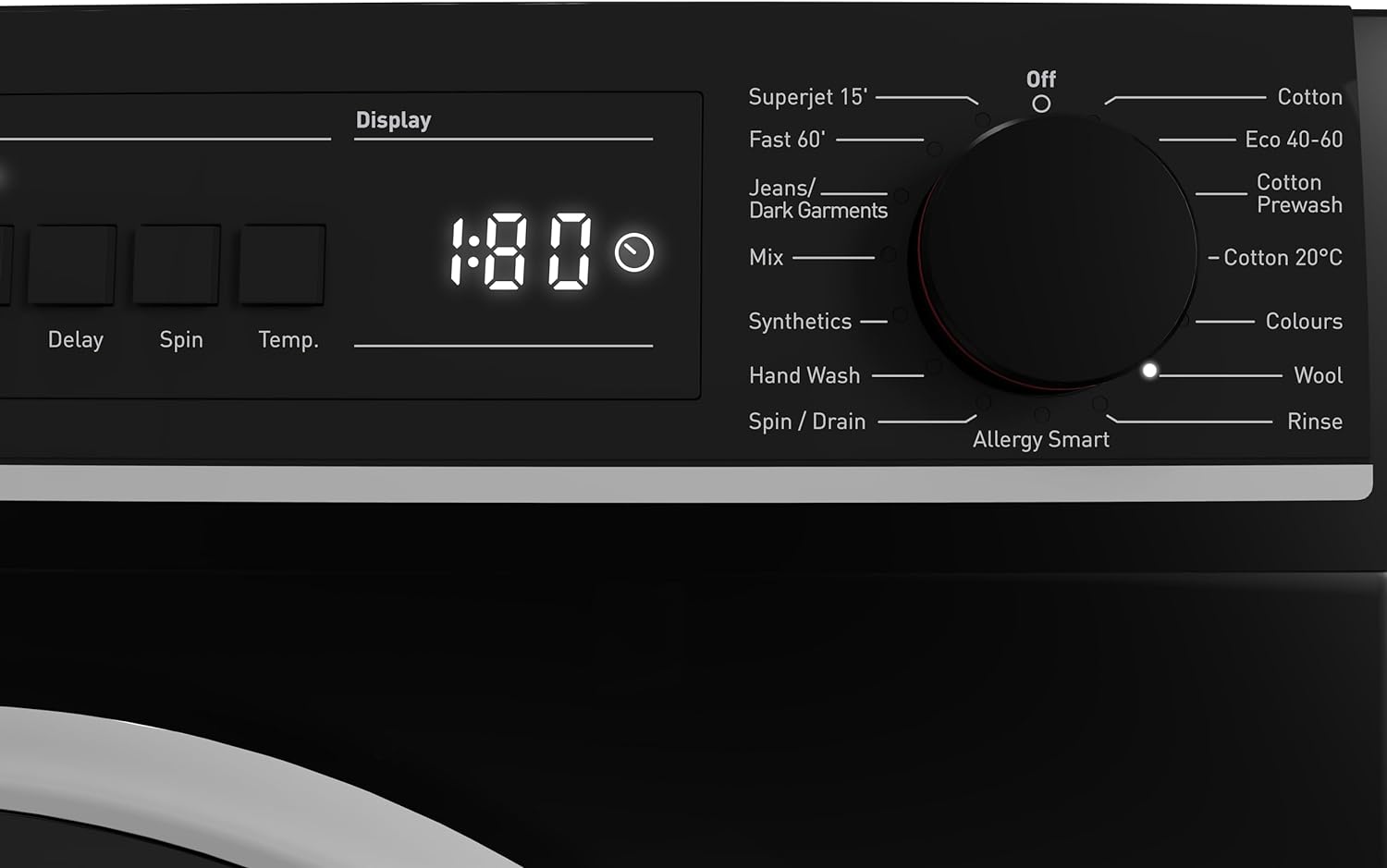 Sharp, ES - NFB8141BD - EN, Freestanding, Washing Machine, Steam, 15 Programs, 15 minute Rapid Wash, Anti - Allergy, 8 kg Washer, 1400 rpm Spin, Black Colour - Amazing Gadgets Outlet