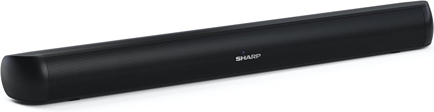 SHARP HT - SB107 2.0 Soundbar, 90W Small Wireless Bluetooth Soundbar for TV and Device Streaming with Aux, USB Playback, HDMI ARC /CEC & Digital Optical - in, Wall Mountable or Table Top Sound Bar - Black - Amazing Gadgets Outlet