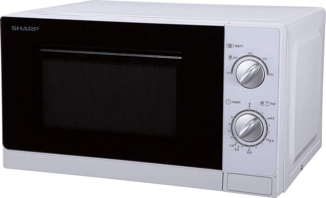 Sharp R20DWM 20L Solo Microwave Oven, 800W, White - Amazing Gadgets Outlet