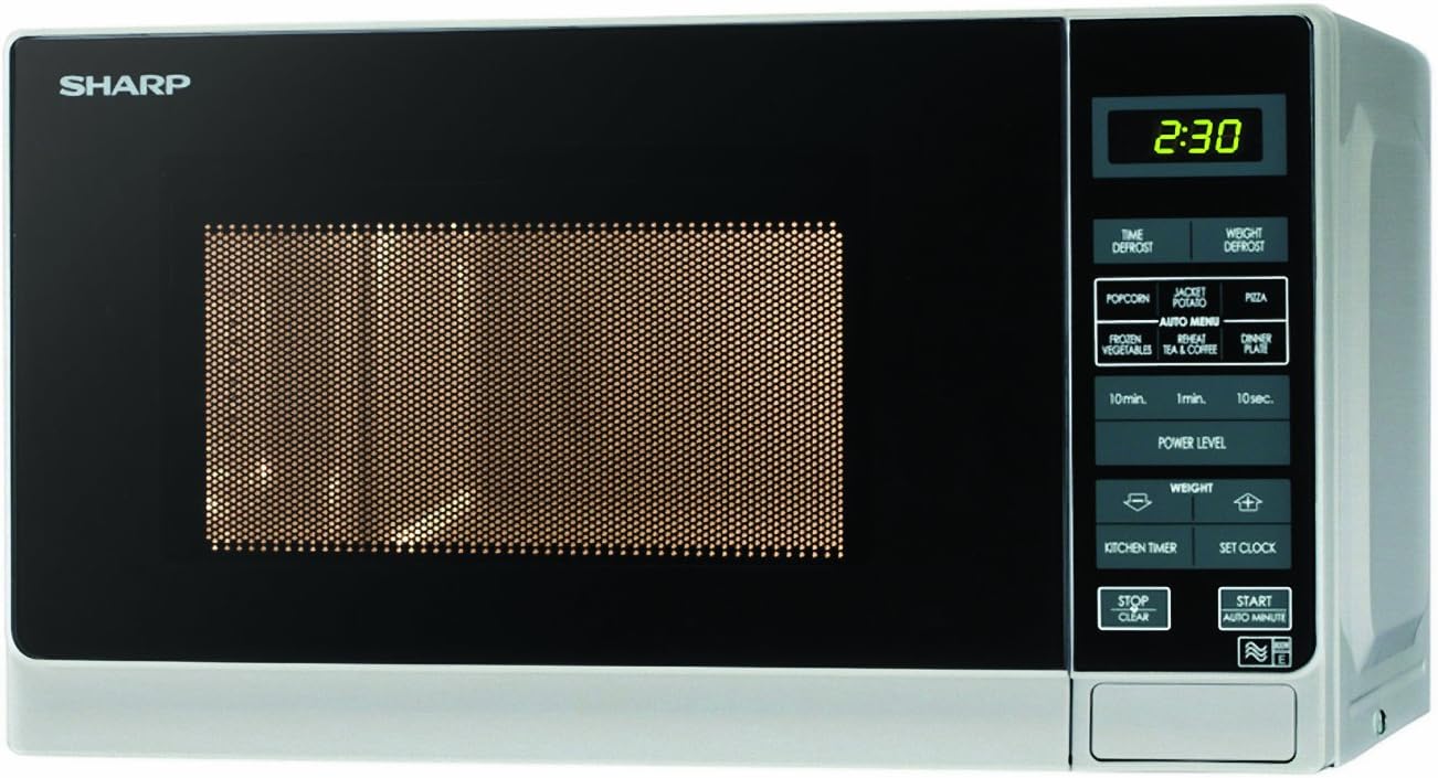 Sharp R272SLM Solo Touch Control Microwave, 20 Litre capacity, 800W, Silver - Amazing Gadgets Outlet