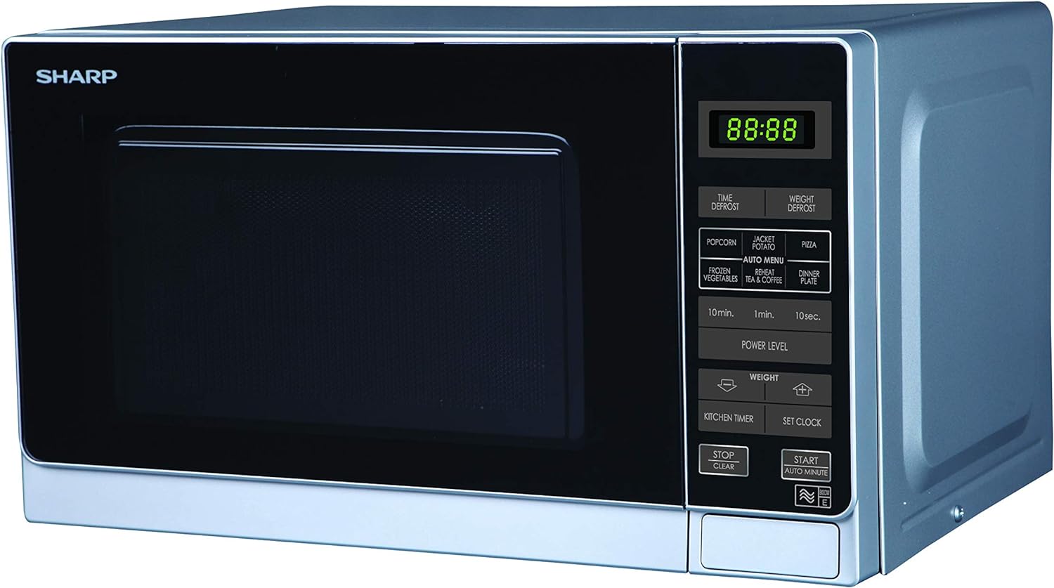 Sharp R272SLM Solo Touch Control Microwave, 20 Litre capacity, 800W, Silver - Amazing Gadgets Outlet