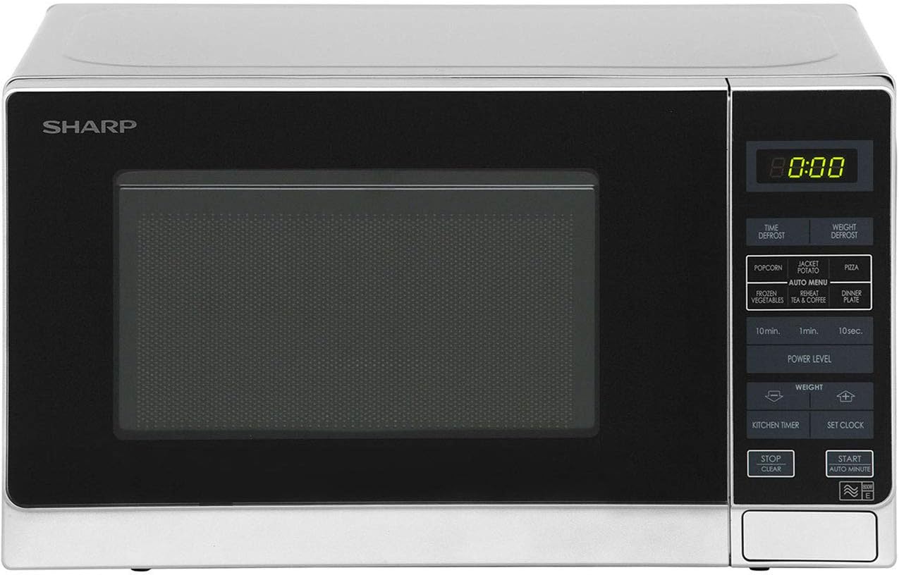 Sharp R272SLM Solo Touch Control Microwave, 20 Litre capacity, 800W, Silver - Amazing Gadgets Outlet