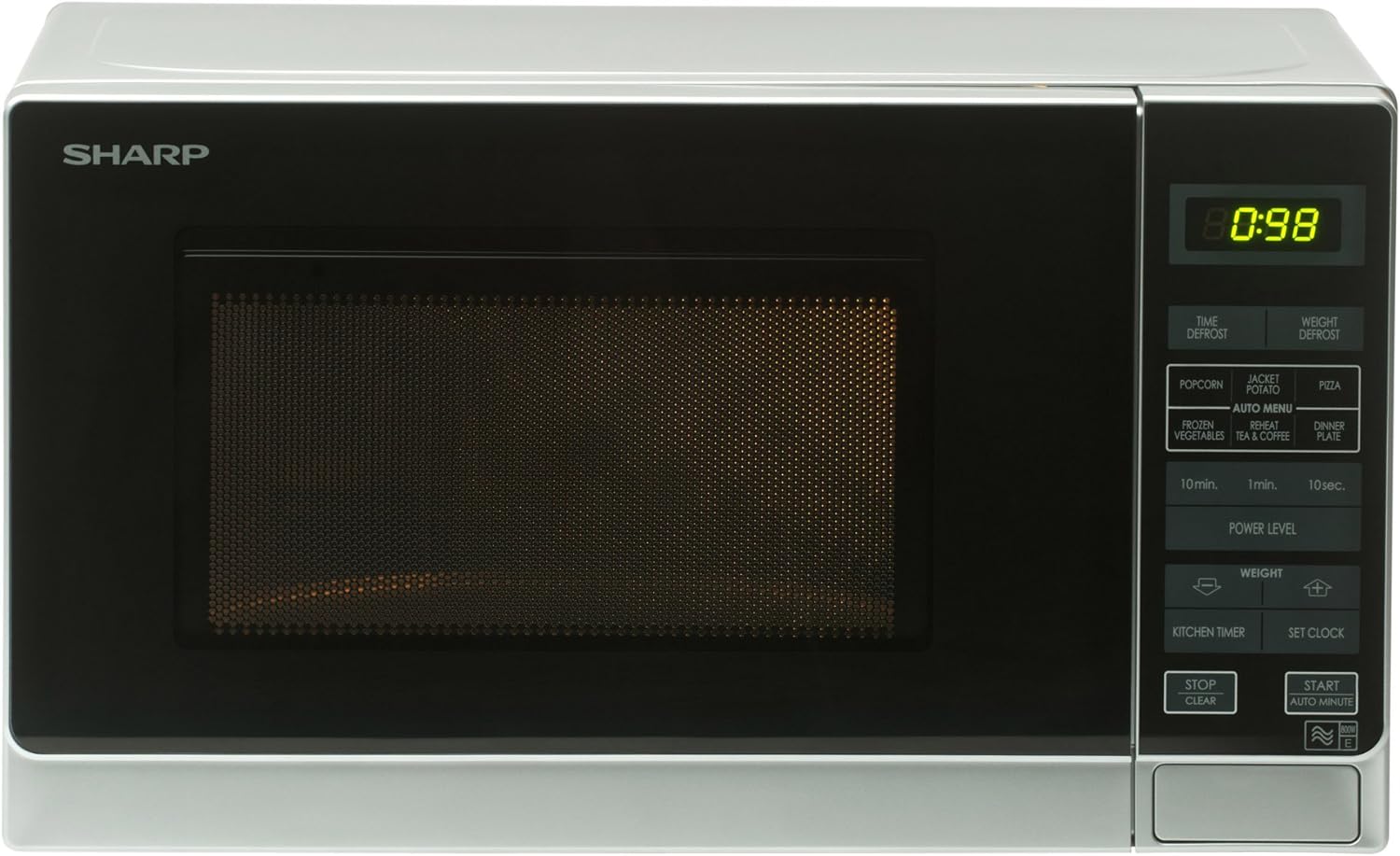 Sharp R272SLM Solo Touch Control Microwave, 20 Litre capacity, 800W, Silver - Amazing Gadgets Outlet