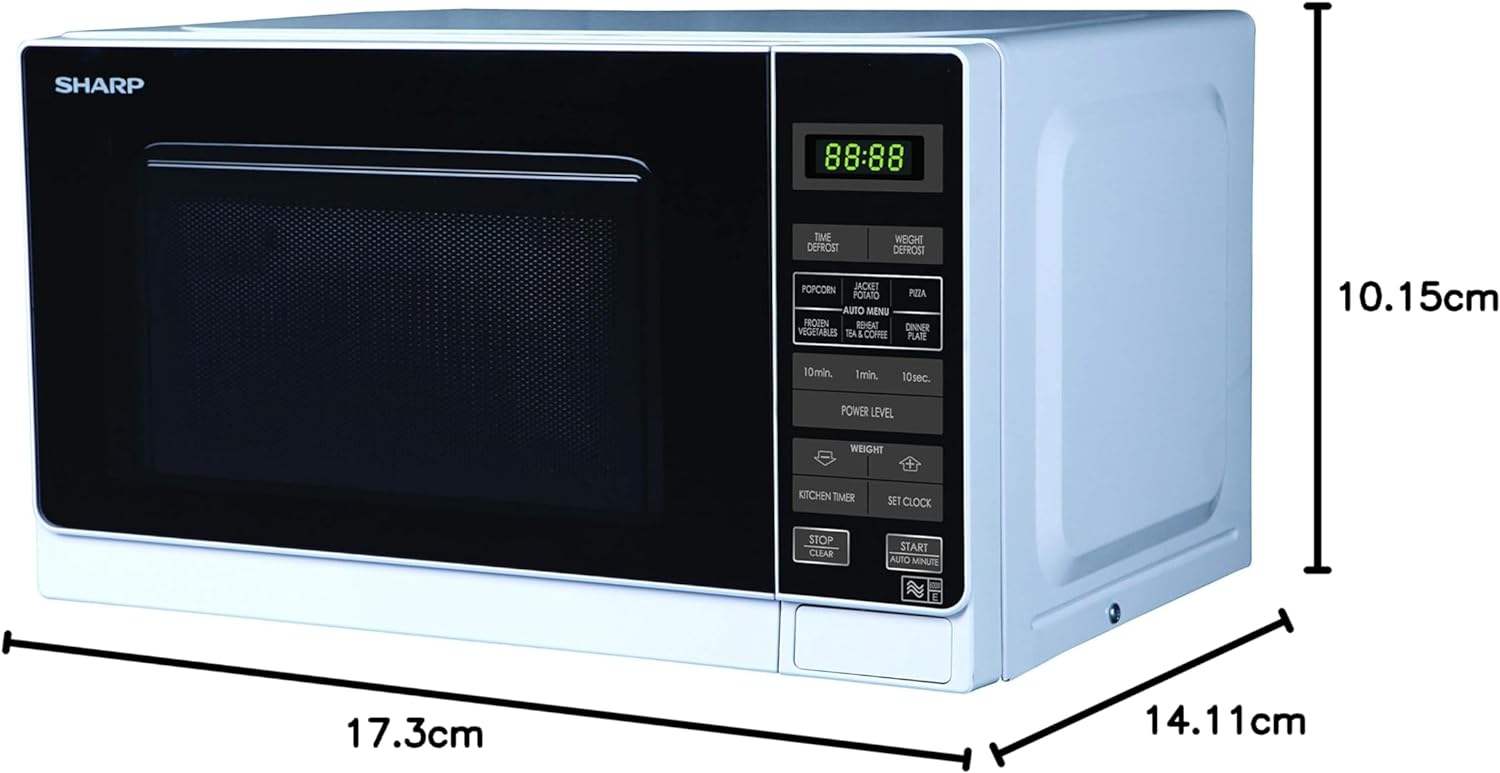 Sharp R272WM Solo Touch Control Microwave, 20 Litre capacity, 800W, White - Amazing Gadgets Outlet