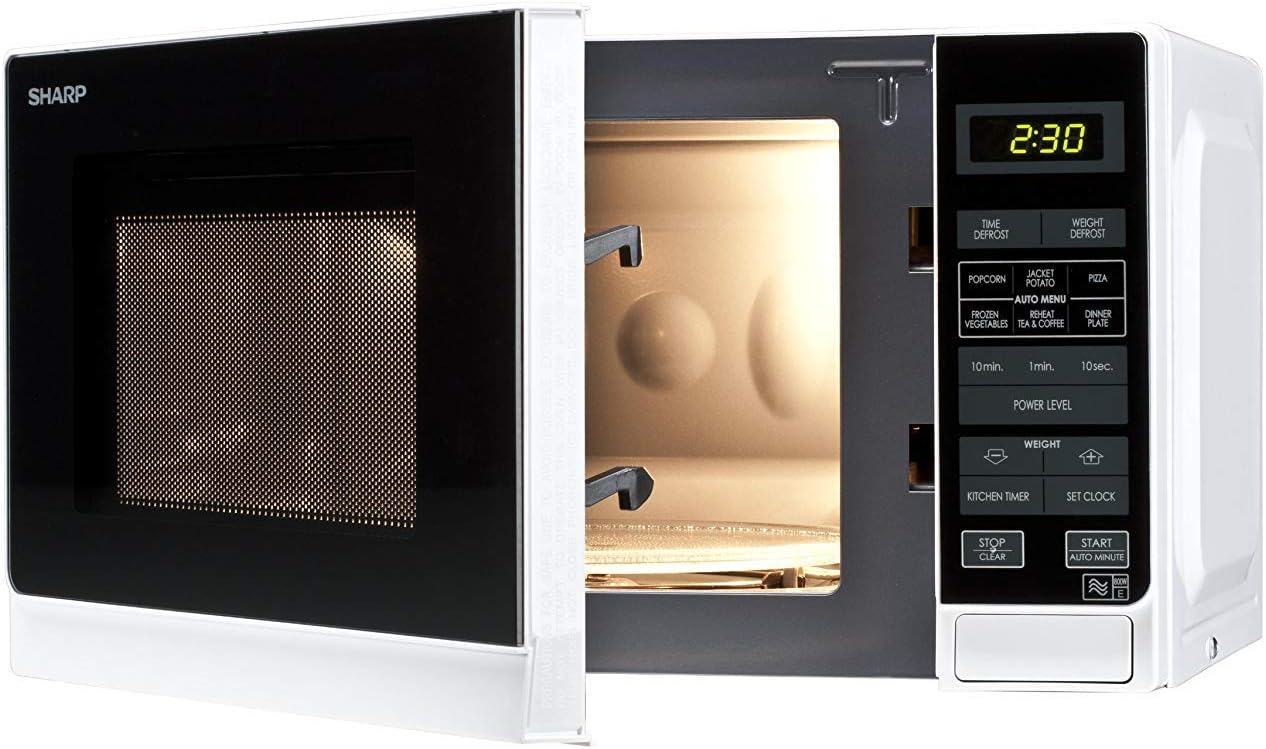 Sharp R272WM Solo Touch Control Microwave, 20 Litre capacity, 800W, White - Amazing Gadgets Outlet