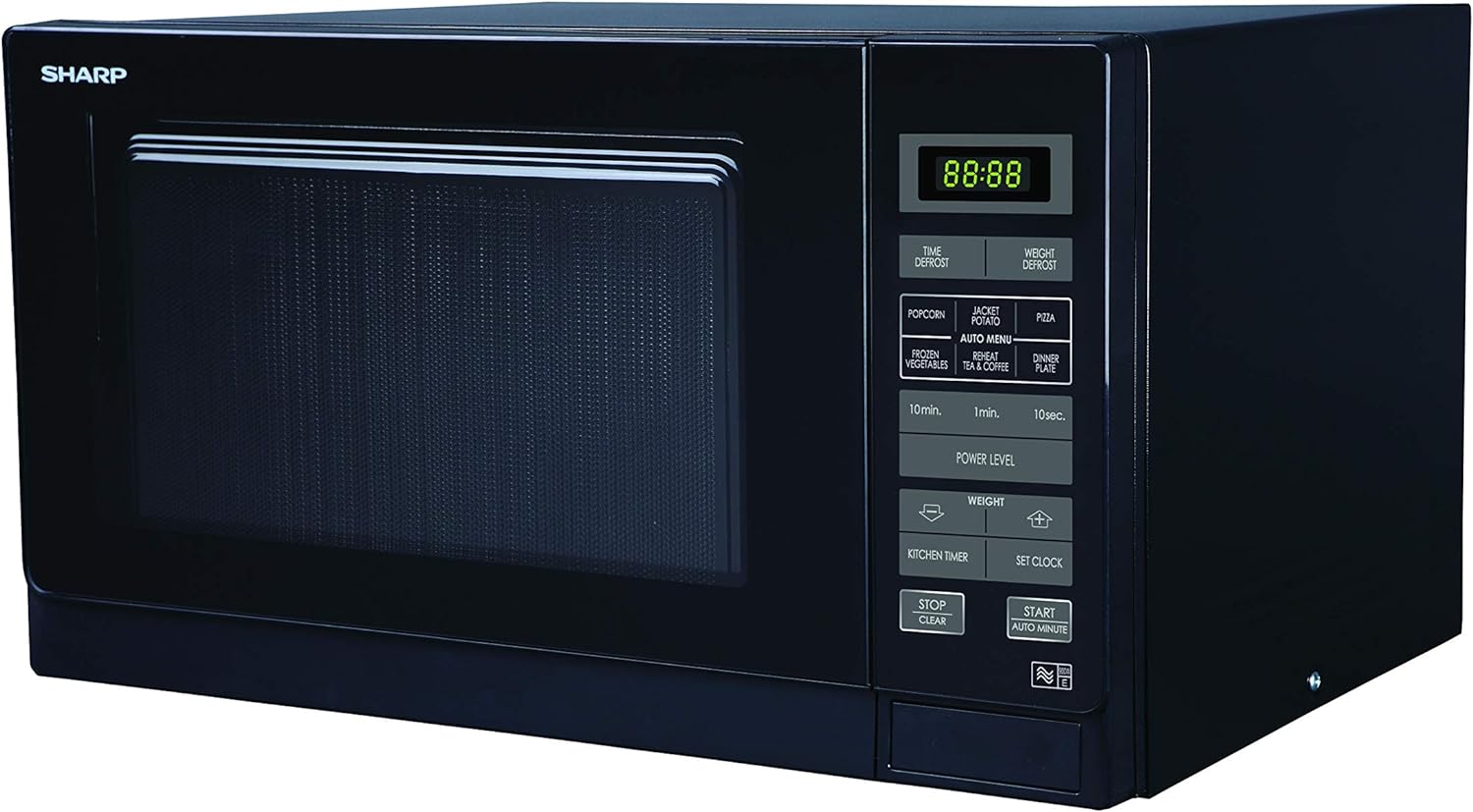 Sharp R372KM Solo Touch Control Microwave, 25 Litre capacity, 900W, Black - Amazing Gadgets Outlet