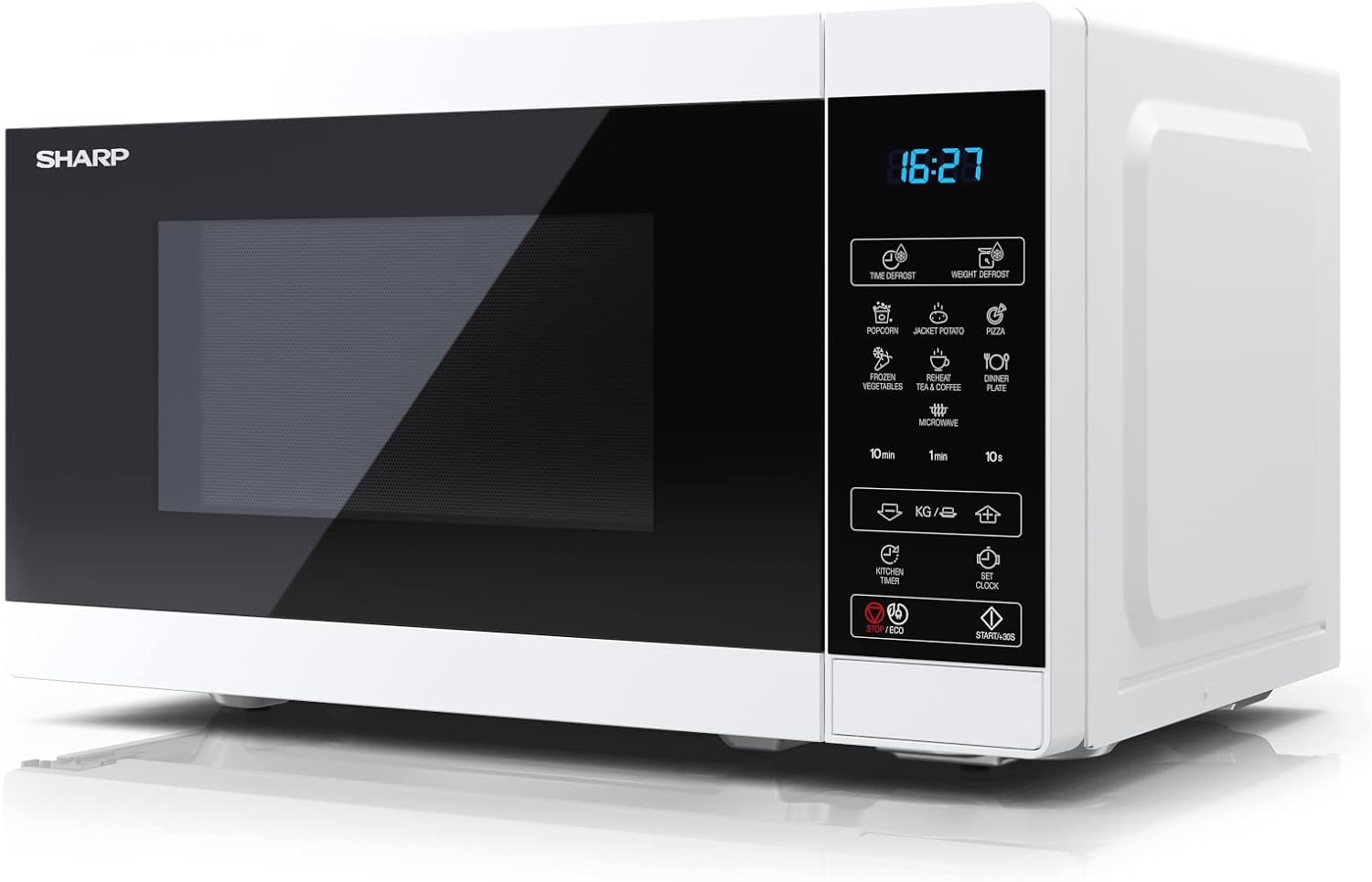 SHARP YC - MS01U - S Compact 20 Litre 800W Manual control Microwave, 5 power levels, defrost function, LED cavity light - Silver - Amazing Gadgets Outlet