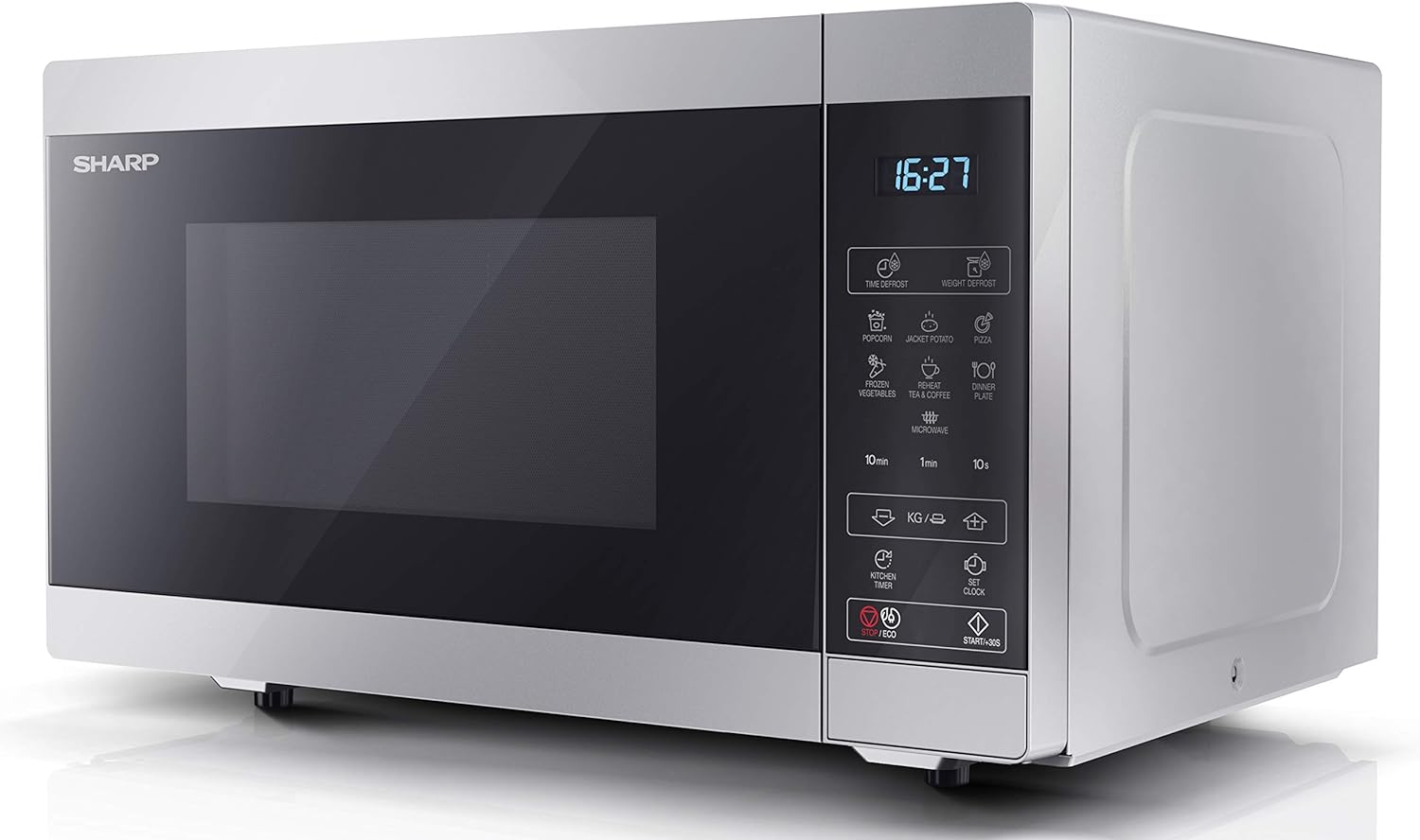 SHARP YC - MS01U - S Compact 20 Litre 800W Manual control Microwave, 5 power levels, defrost function, LED cavity light - Silver - Amazing Gadgets Outlet