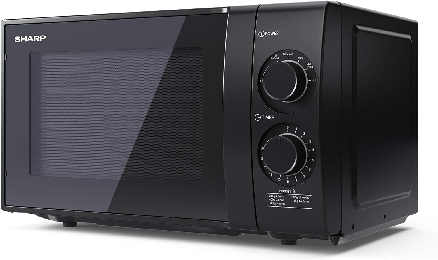 SHARP YC - MS01U - S Compact 20 Litre 800W Manual control Microwave, 5 power levels, defrost function, LED cavity light - Silver - Amazing Gadgets Outlet