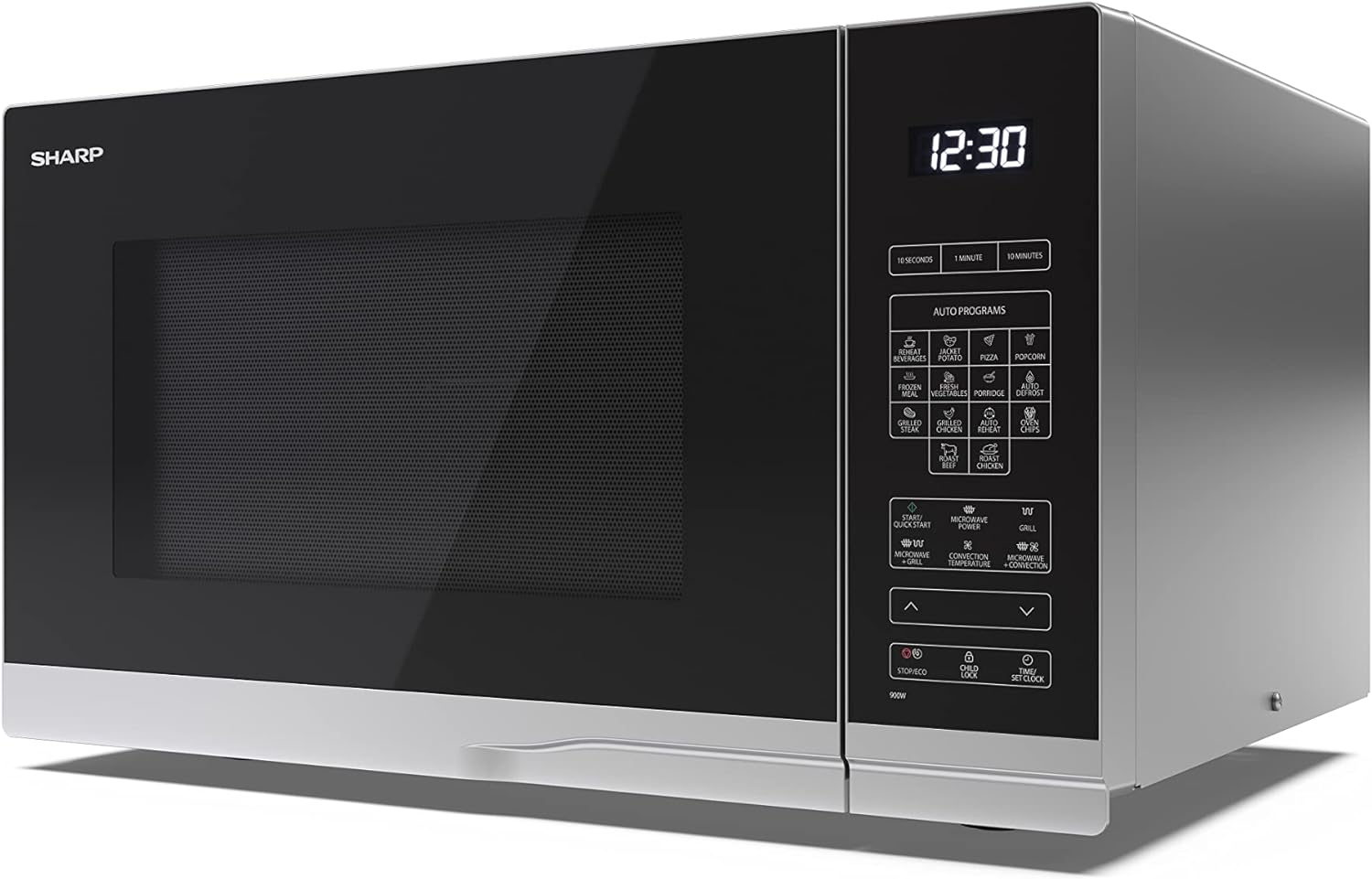 SHARP YC - PS201AU - S Compact 20 Litre 700W Manual control Microwave, 6 power levels, defrost function, LED cavity light - Silver - Amazing Gadgets Outlet