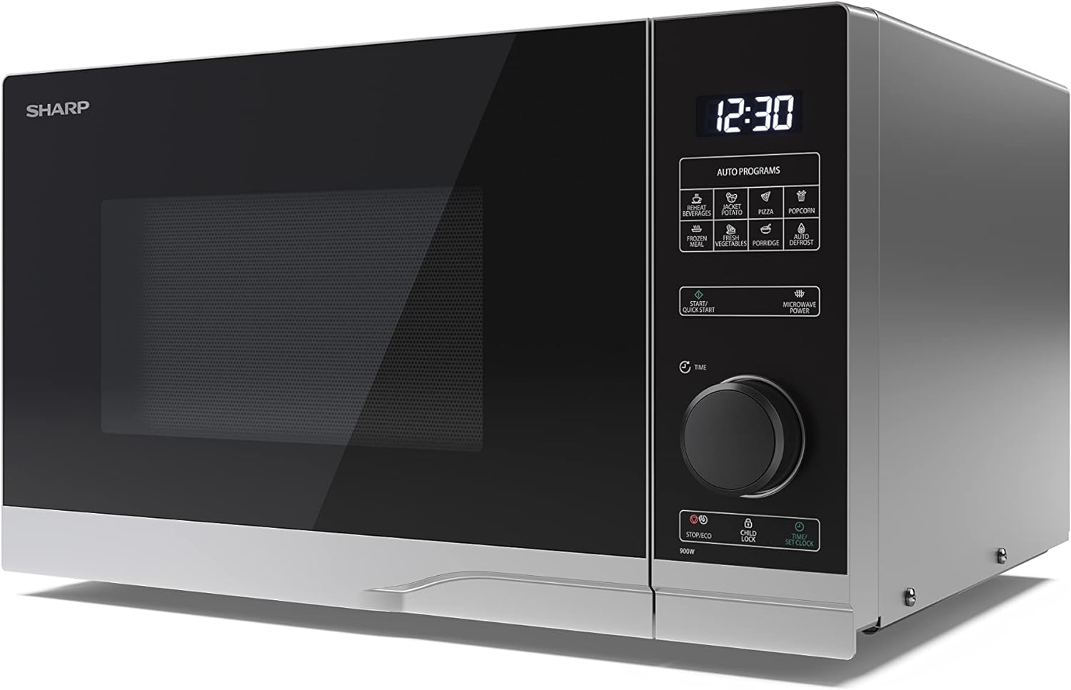 SHARP YC - PS201AU - S Compact 20 Litre 700W Manual control Microwave, 6 power levels, defrost function, LED cavity light - Silver - Amazing Gadgets Outlet