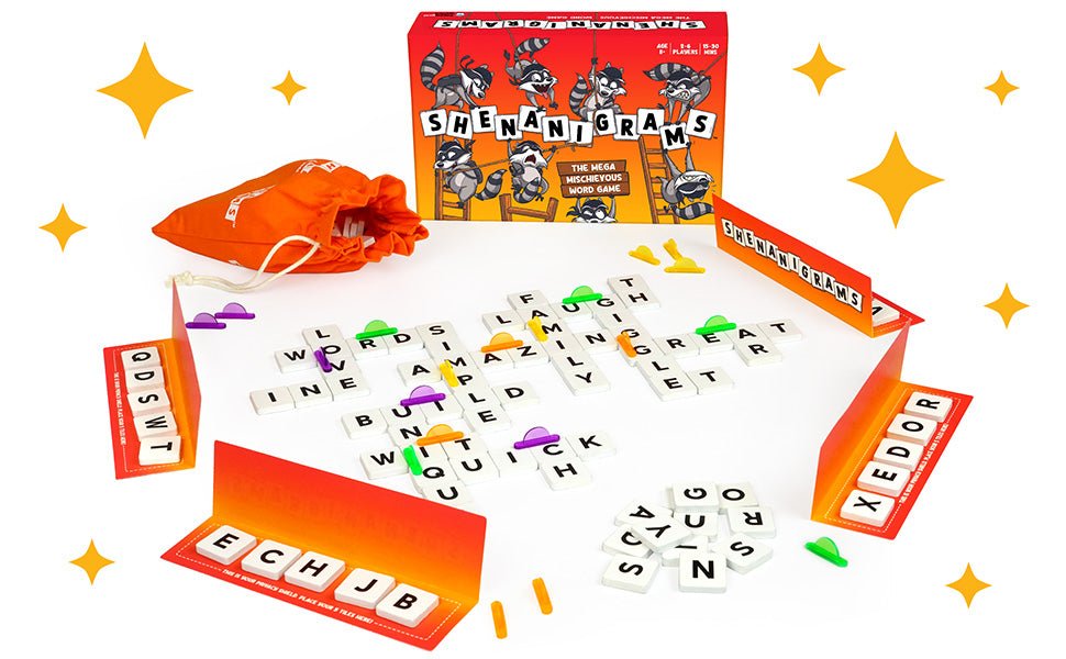 Shenanigrams – The Mega - Mischievous Word Game! A Super Fun & Fast Family Party Game for Kids, Teens & Adults - Great for Travel, Couples & Family Board Games Night - Amazing Gadgets Outlet