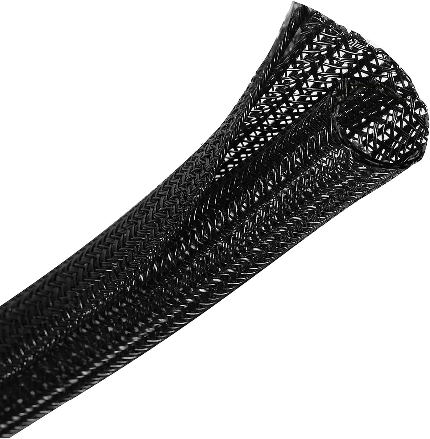 shinfly Cable Tidy Sleeve, 16mm/∅0.63" - 5m/16.4ft Cable Management Sleeve, Heat - Resistant Wire Loom Tube - Self Closing Sleeving for TV, Audio,Video Cable - Anti Pets Chewing, Black - No Accessories - Amazing Gadgets Outlet