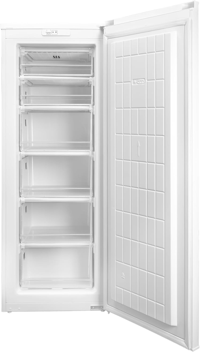 SIA 160 Litre Tall White Freestanding Upright Freezer 6 Large Freezer Drawers, Reversible Door, Adjustable Legs, Adjustable Thermostat, H1440 x W545 x D580, Recessed Door Handle, Noise 41dB SFZ144WH - Amazing Gadgets Outlet