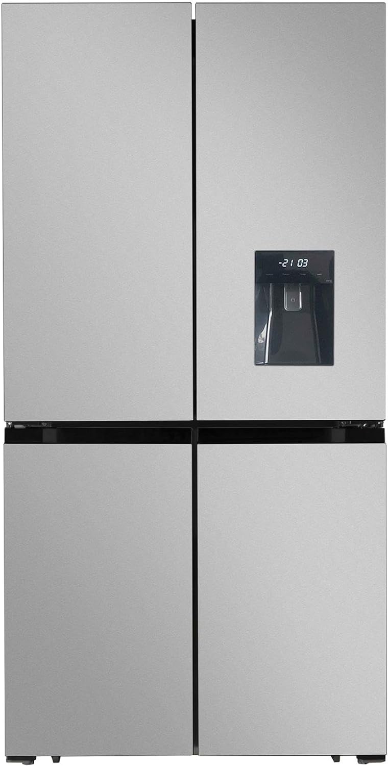 SIA 4 Door Fridge Freezer In Silver, 490L, Inverted Motor With Non - Plumbed Water Dispenser SXD505IX - Amazing Gadgets Outlet