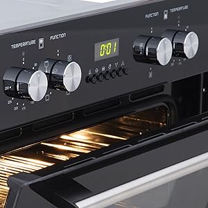 SIA 60cm Built In Double Electric Oven & Black 70cm 5 Burner Gas On Glass Hob - Amazing Gadgets Outlet