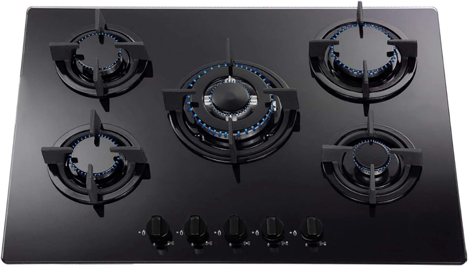 SIA 60cm Built In Double Electric Oven & Black 70cm 5 Burner Gas On Glass Hob - Amazing Gadgets Outlet