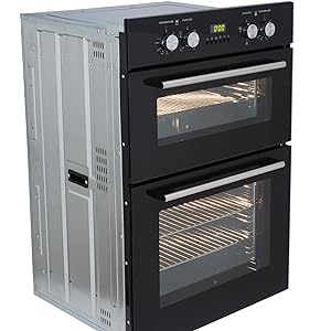 SIA 60cm Built In Double Electric Oven & Black 70cm 5 Burner Gas On Glass Hob - Amazing Gadgets Outlet