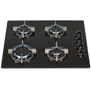 SIA 60cm Single Electric Fan Oven, Gas 4 burner Glass Hob And Curved Glass Hood - Amazing Gadgets Outlet