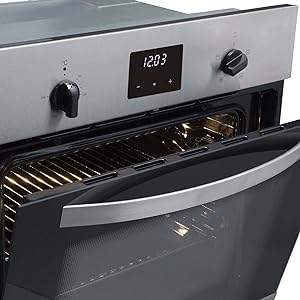 SIA 60cm Stainless Steel Single Electric Digital Fan Oven & 4 Burner Gas Hob - Amazing Gadgets Outlet