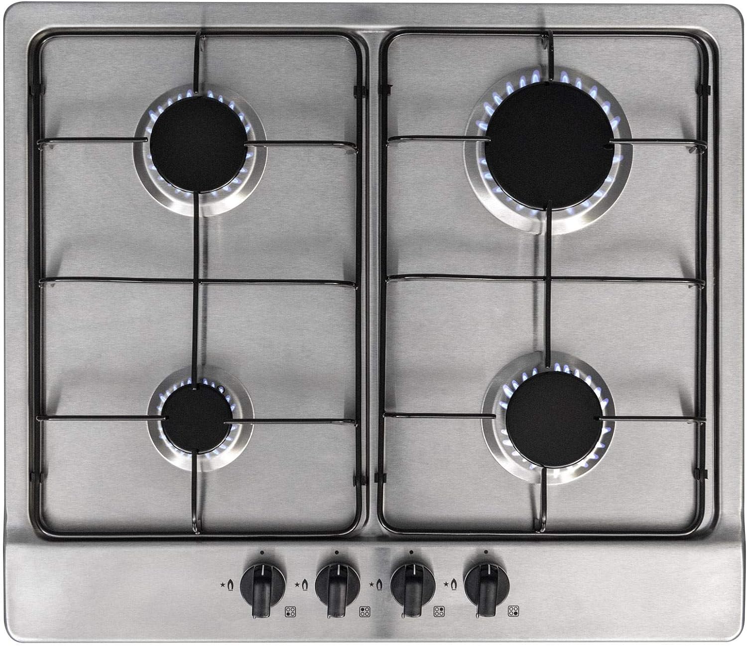 SIA 60cm Stainless Steel Single Electric Digital Fan Oven & 4 Burner Gas Hob - Amazing Gadgets Outlet