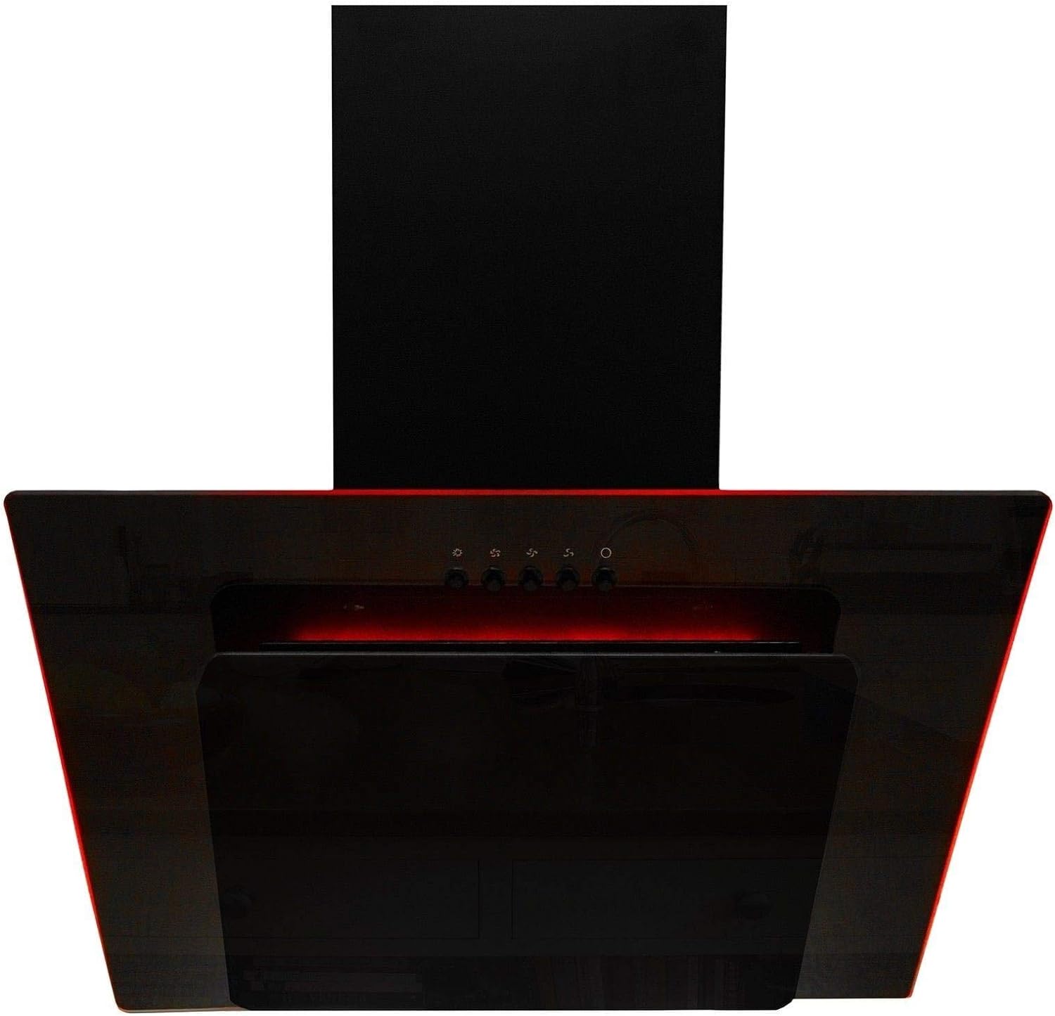 SIA AGE61BL 60cm Black Glass Angled Kitchen Cooker Hood Chimney Extractor Fan With Red Blue And Green LED Edge Lit Mood Lighting - Amazing Gadgets Outlet