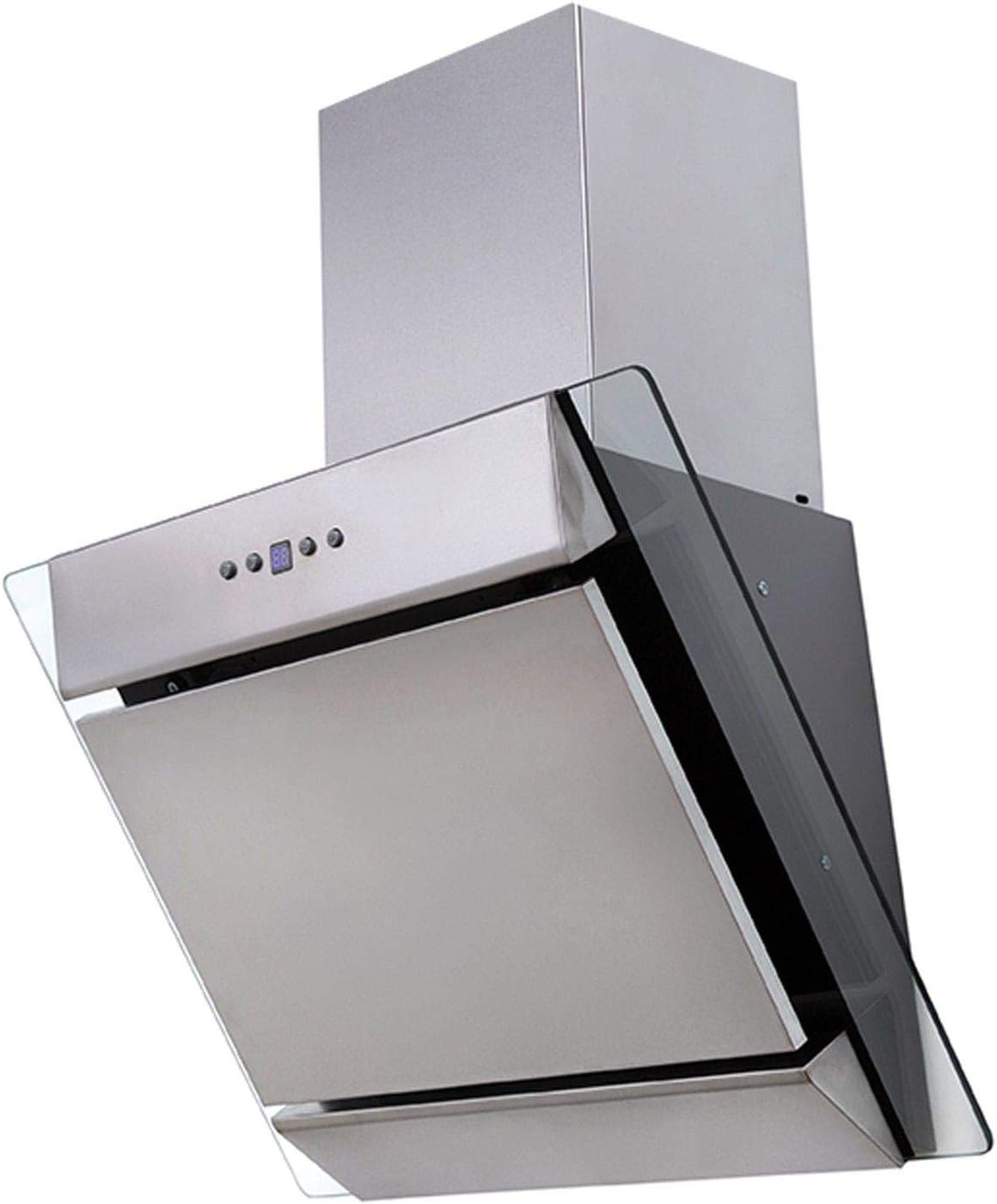 SIA AGL71SS 70cm Angled Stainless Steel And Glass Chimney Cooker Hood Kitchen Extractor Fan With LED Lights And Internal Carbon Re - circulation Filter - Amazing Gadgets Outlet